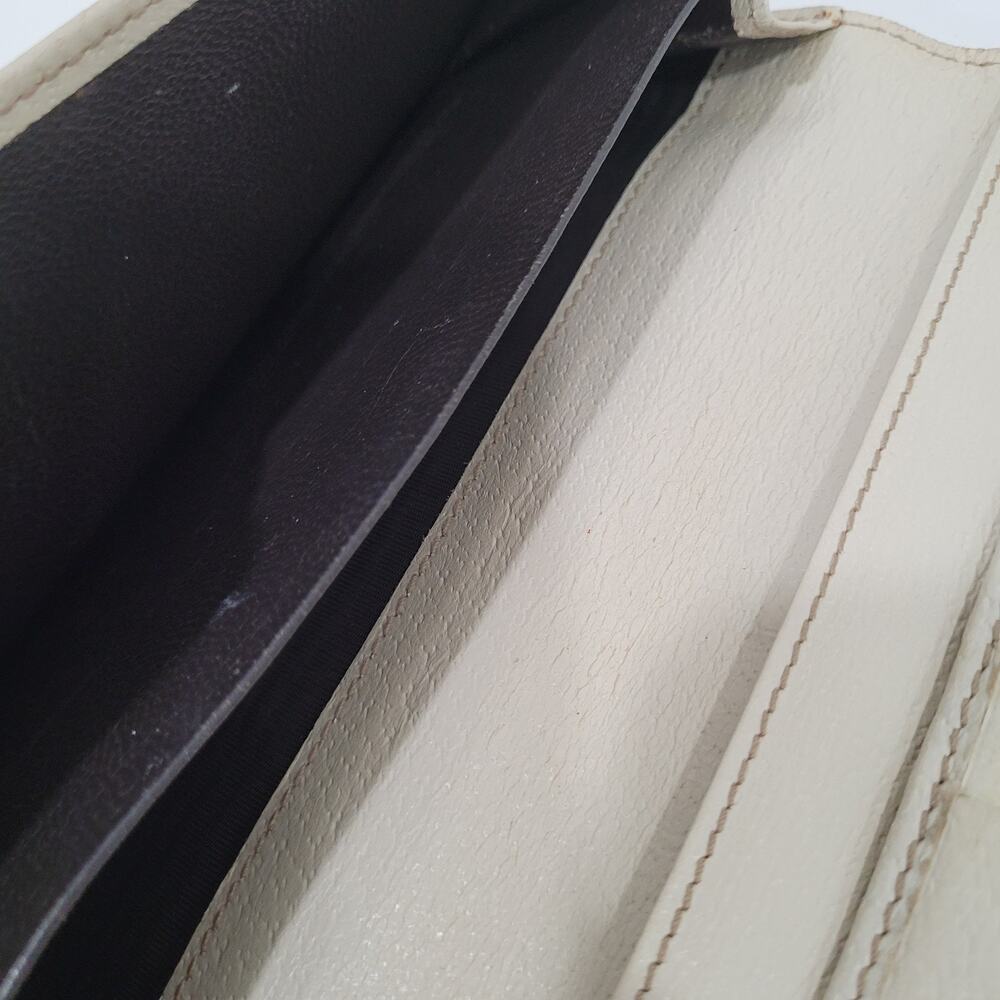GUCCI Clutch Wallet Large Monogram Bifold White Beige Tan Vintage Designer Logo - Picture 6 of 13
